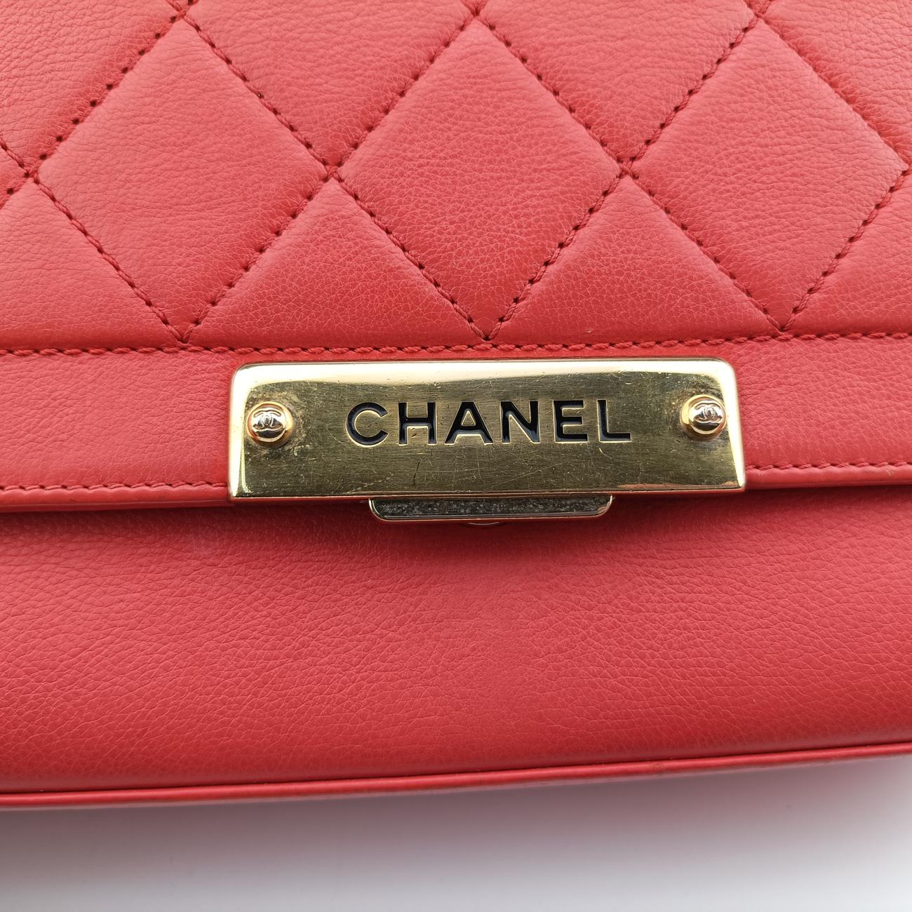 LABEL CLICK Diana Flap Matelasse Orange Leather A93701 23592928クリックラベル オレンジ レザー A93701 23592928