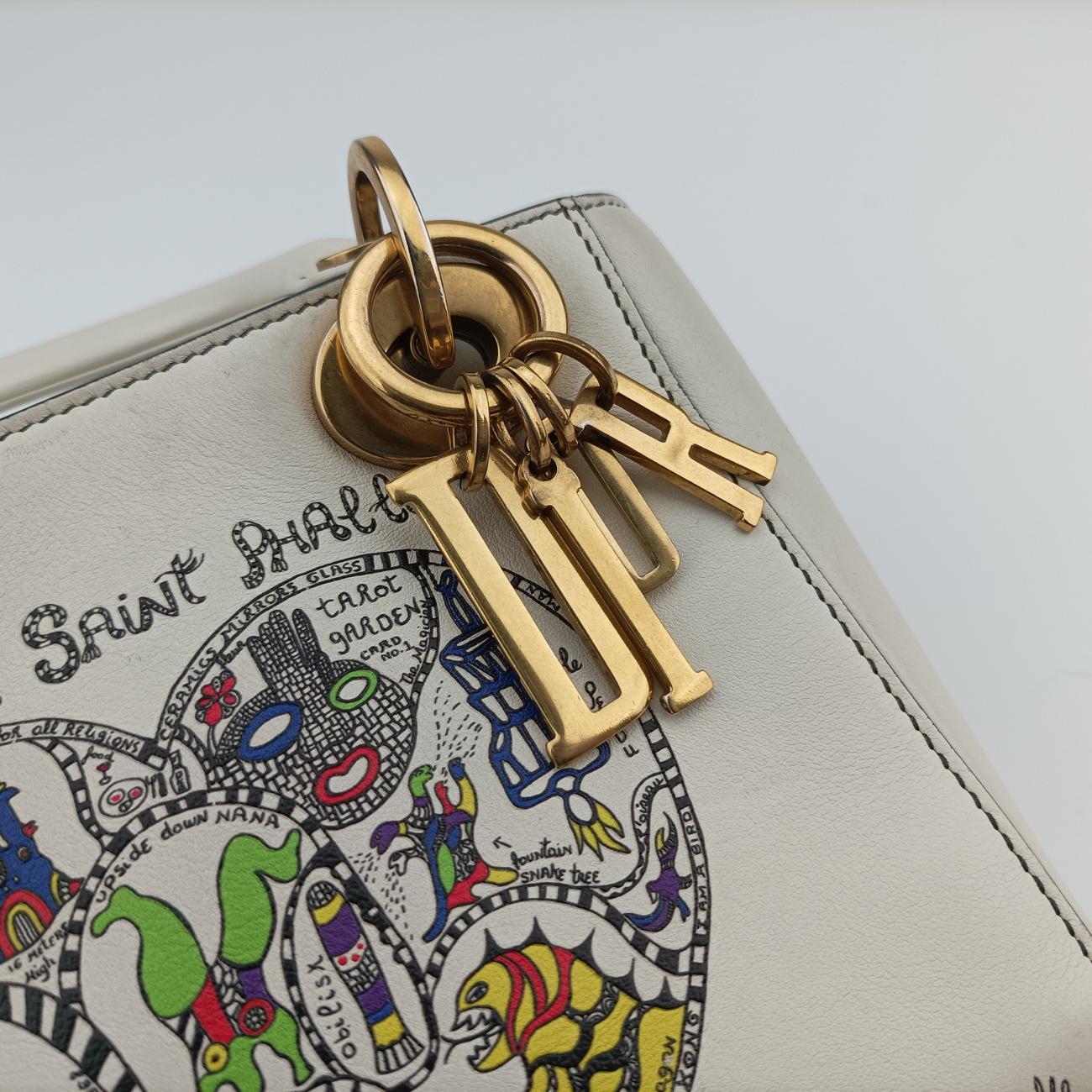 Niki de Saint Phalle Lady Dior White×Multicolour Leather 04-MA-1127ニキ ドゥ サンファル レディ ディオール ホワイト×マルチカラー レザー 04-MA-1127