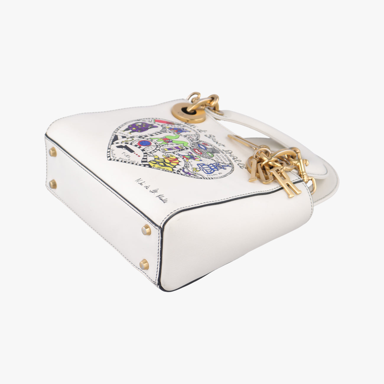 Niki de Saint Phalle Lady Dior White×Multicolour Leather 04-MA-1127ニキ ドゥ サンファル レディ ディオール ホワイト×マルチカラー レザー 04-MA-1127