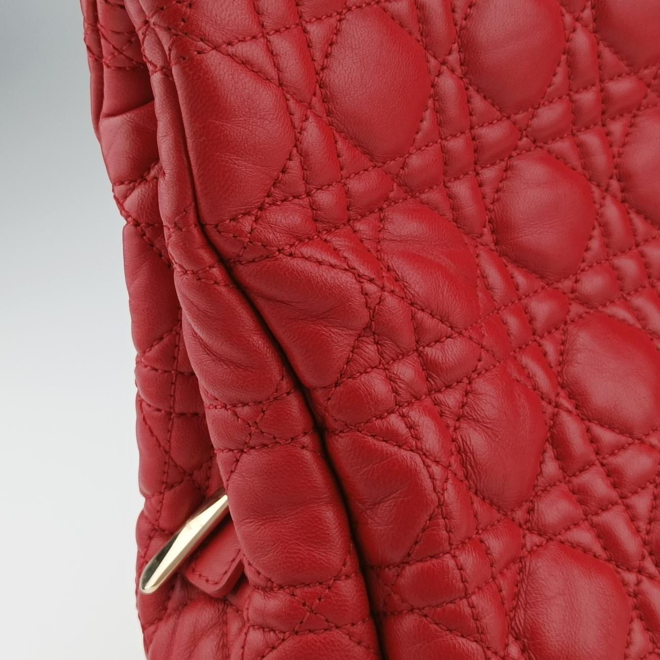 Cannage Dior Soft Shopping Red lambskin 01-BO-1103ディオールソフト レッド ラムスキン 01-BO-1103