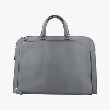 Triangle Logo Plate Grey Saffiano Leather 49三角 ロゴ プレート グレー サフィアーノレザー 49