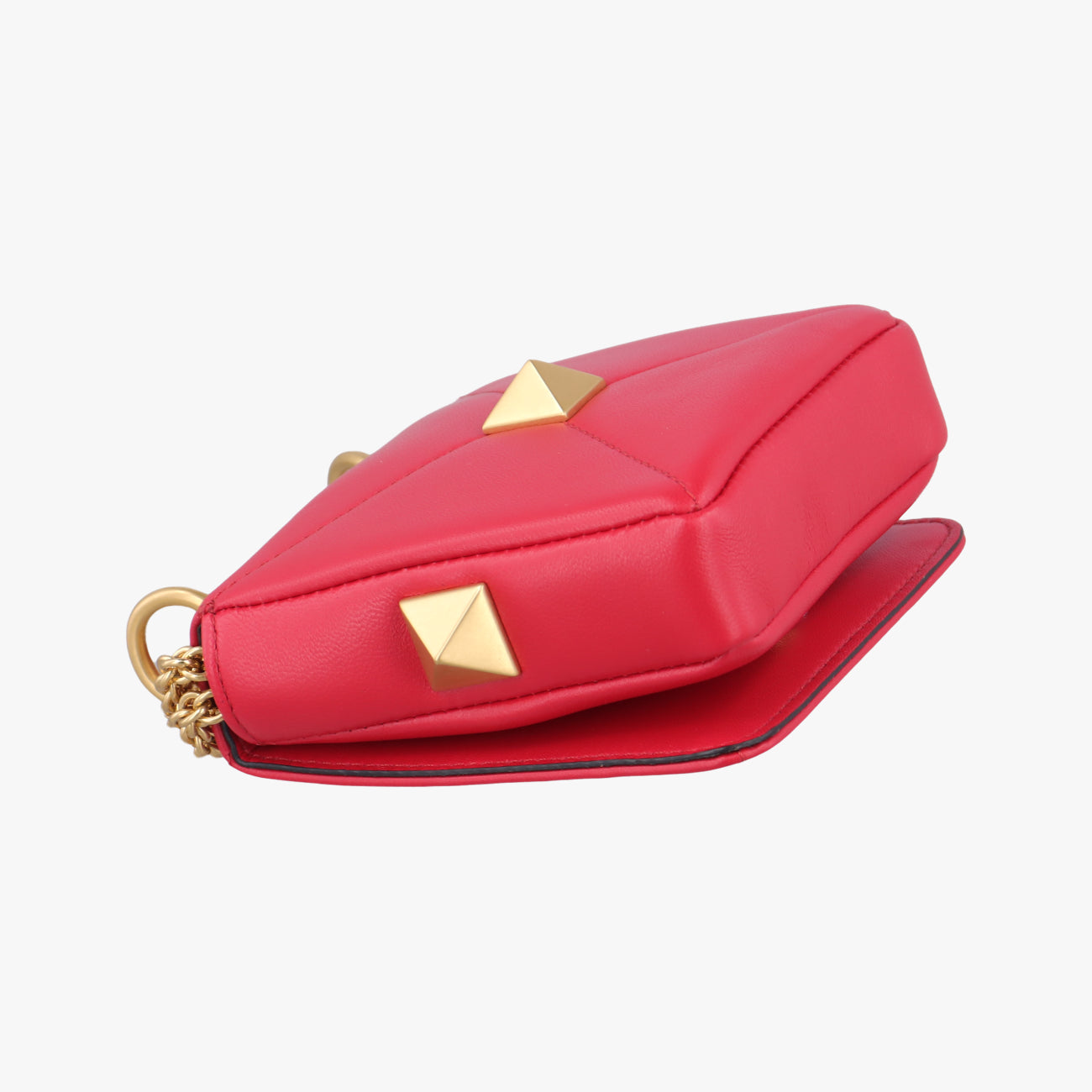 Galvani Roman Stud Flap Red Leather ICチップガルヴァーニ ローマン スタッド フラップ レッド レザー ICチップ