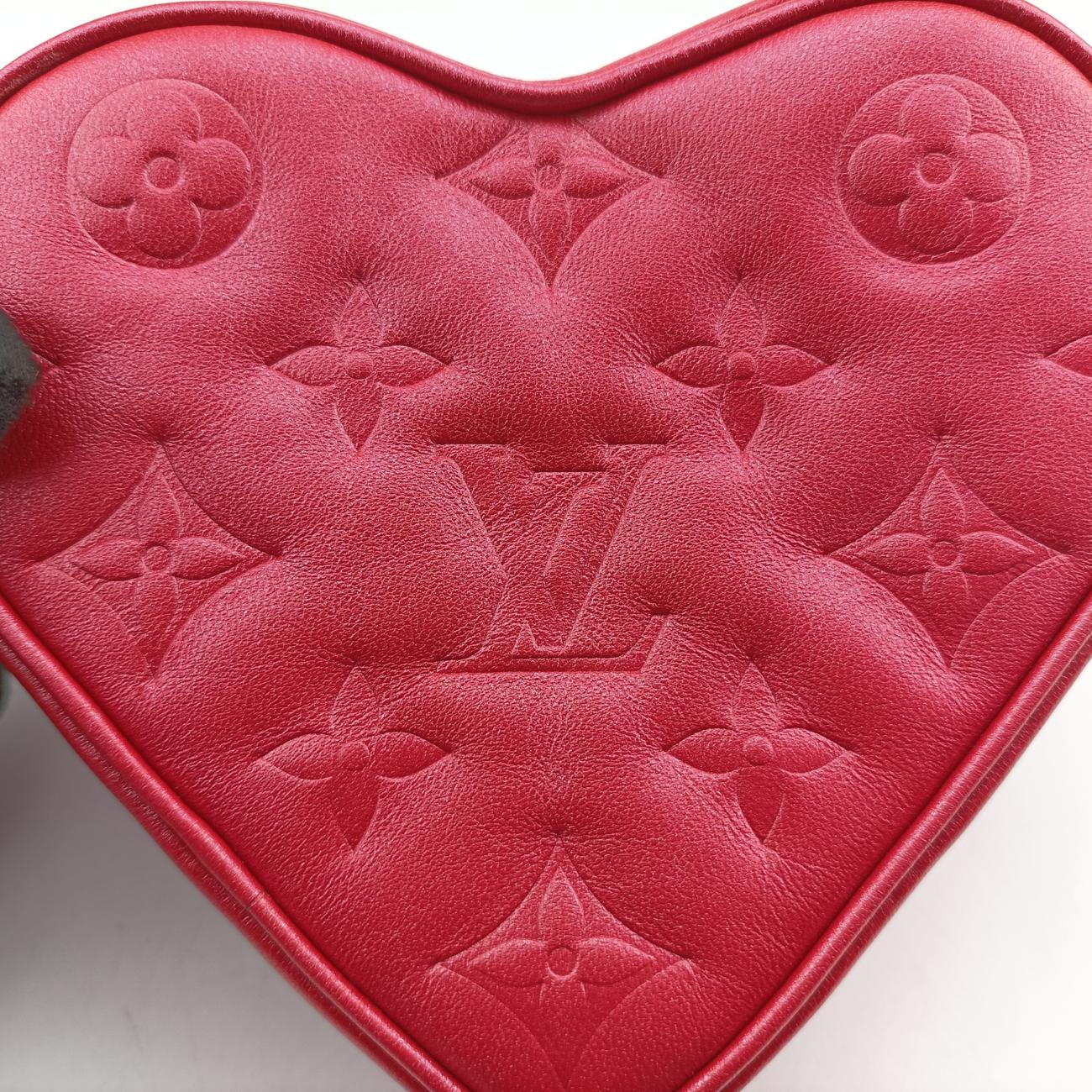 Heart on Chain Red Lambskin M80837 ICチップハートオンチェーン レッド ラムスキン M80837 ICチップ