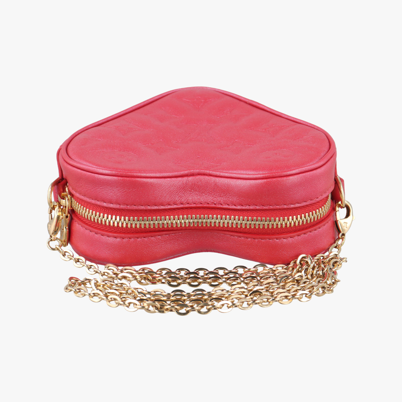 Heart on Chain Red Lambskin M80837 ICチップハートオンチェーン レッド ラムスキン M80837 ICチップ