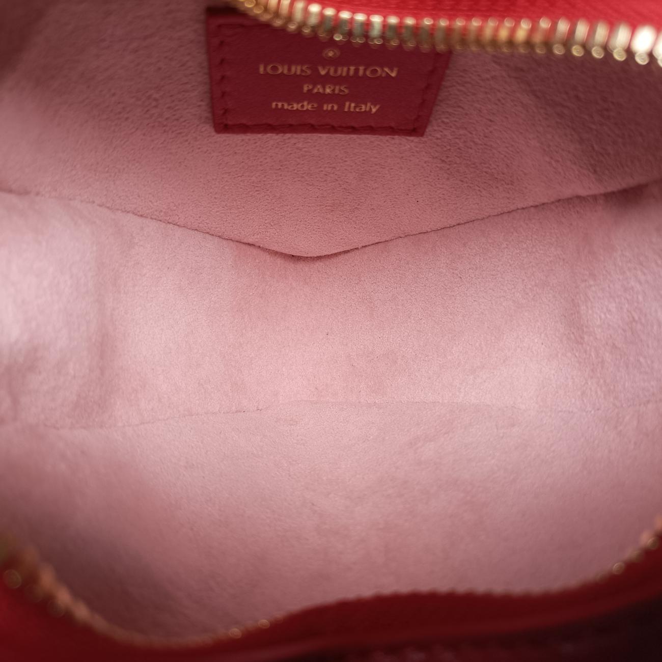 Heart on Chain Red Lambskin M80837 ICチップハートオンチェーン レッド ラムスキン M80837 ICチップ