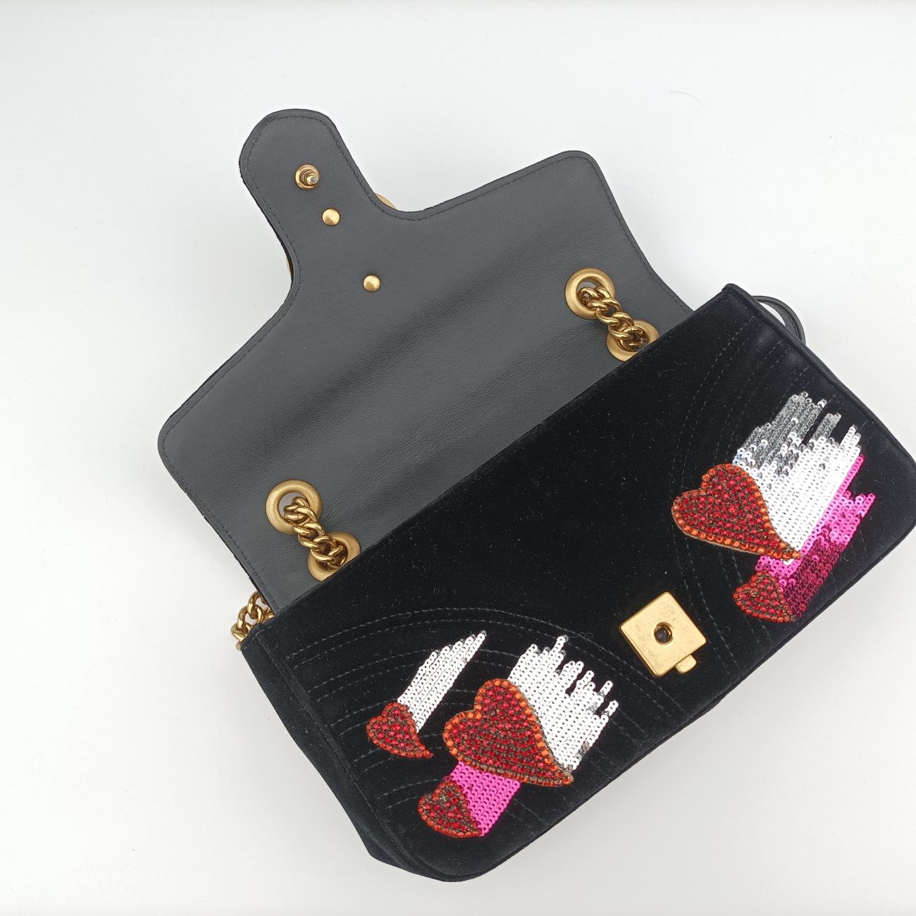 GG Marmont Black velour G025329507GGマーモント ブラック ベロア 443497 G025329507