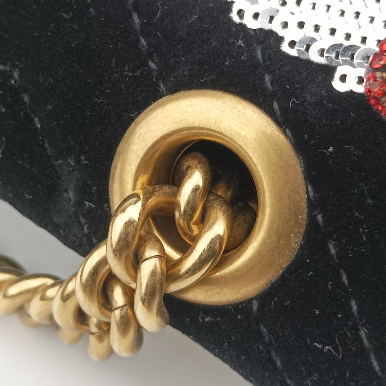 GG Marmont Black velour G025329507GGマーモント ブラック ベロア 443497 G025329507