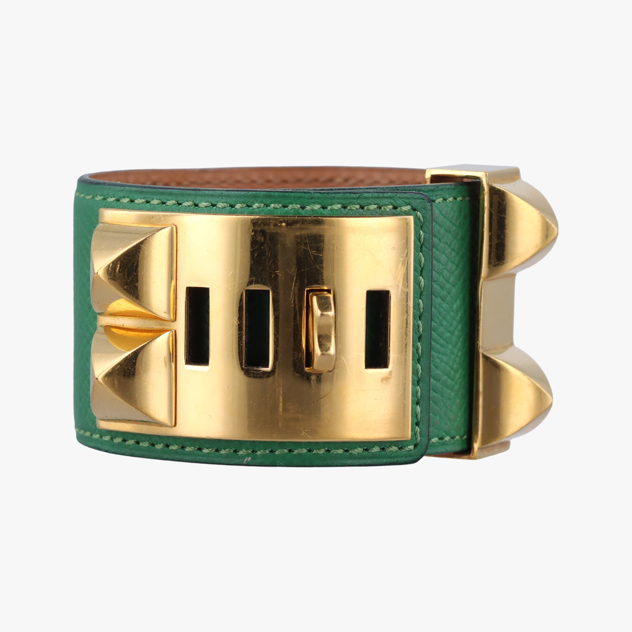 Collier de chien Green×golden Leather × GP 〇Xコリエ ド シアン グリーン×ゴールド レザー×GP 〇X