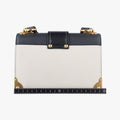Cahier Black×white Leather×SAFFIANO Leather 1BD045 25カイエ ブラック×ホワイト レザー×サフィアーノレザー 1BD045 25