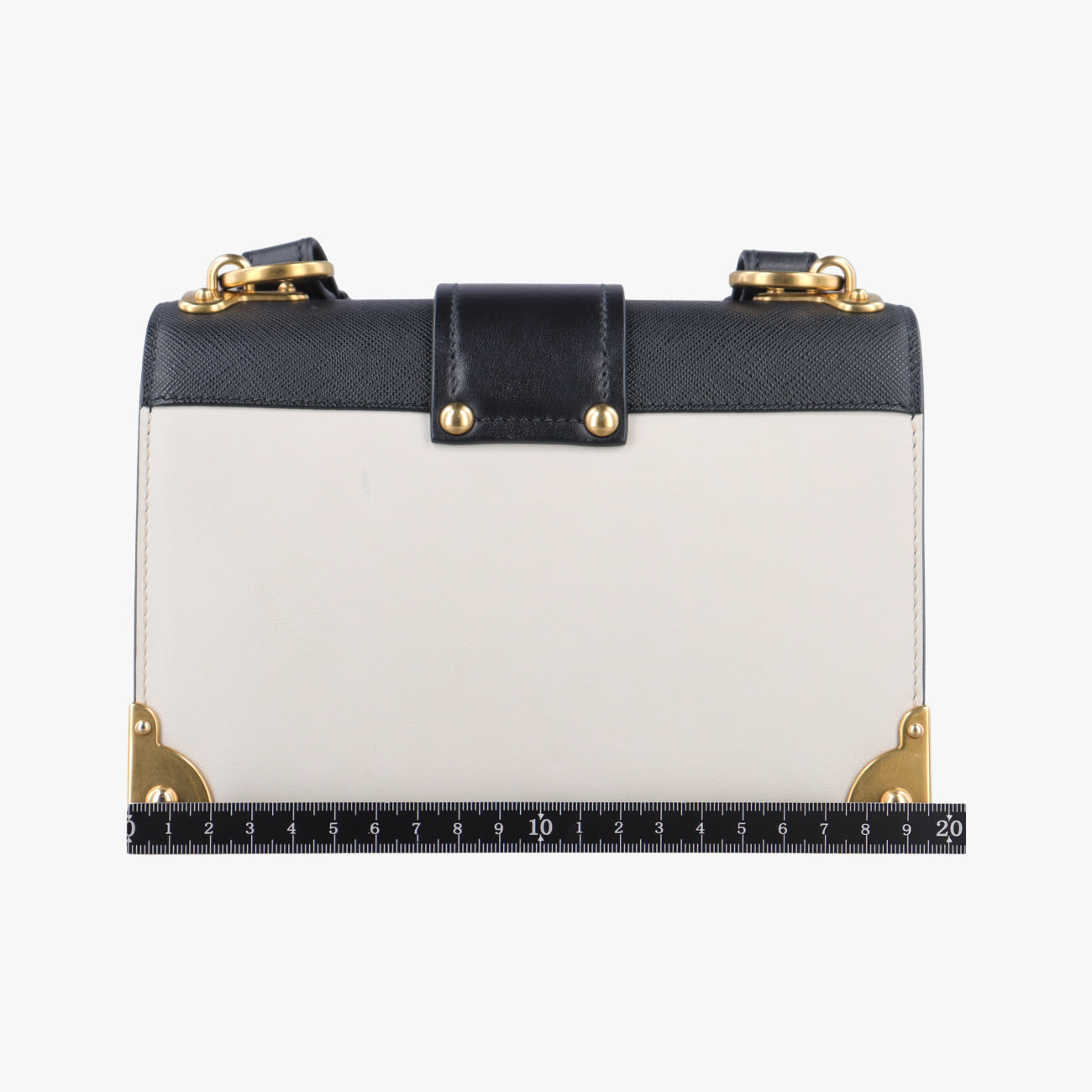 Cahier Black×white Leather×SAFFIANO Leather 1BD045 25カイエ ブラック×ホワイト レザー×サフィアーノレザー 1BD045 25