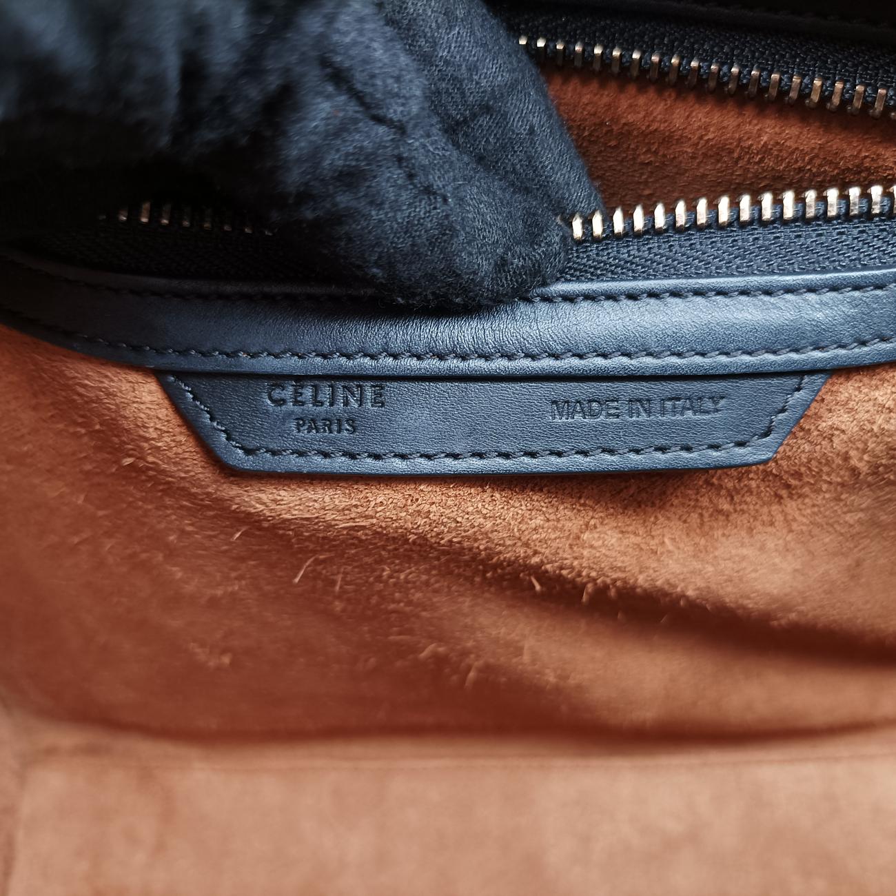 Luggage Micro shopper Blue×Black×Beige Leather S-CU-3194ラゲージマイクロショッパー ブルー×ブラック×ベージュ レザー S-CU-3194