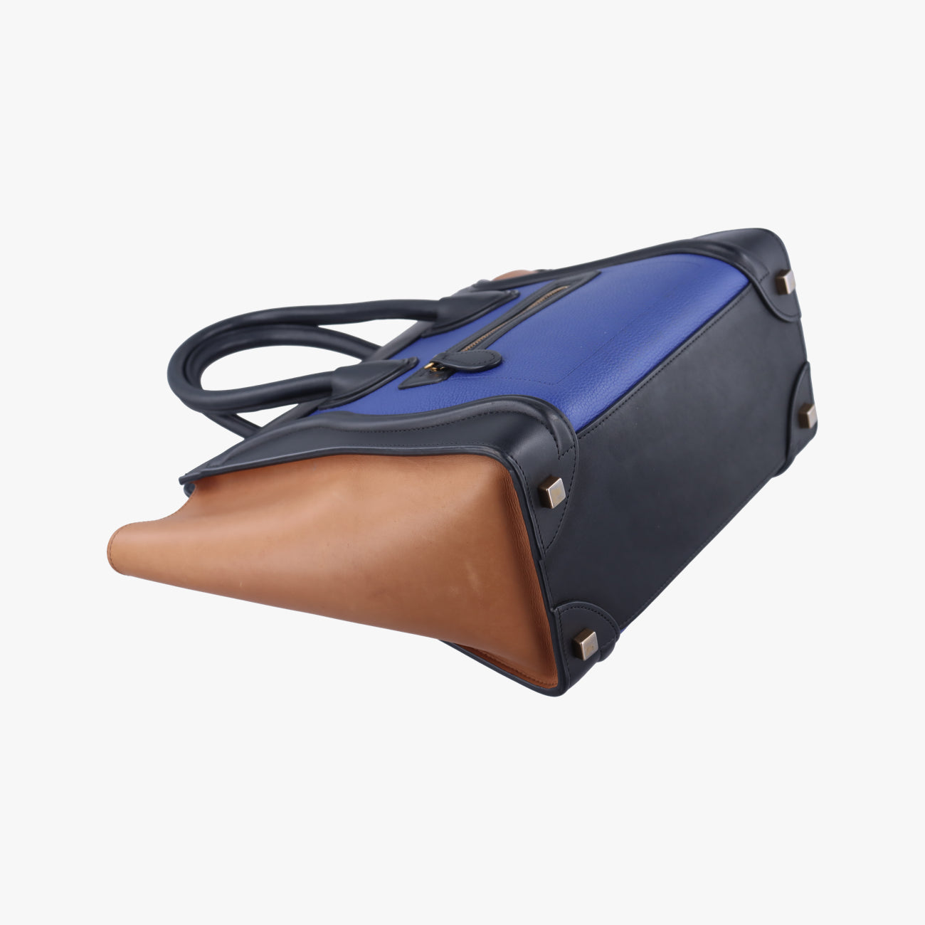 Luggage Micro shopper Blue×Black×Beige Leather S-CU-3194ラゲージマイクロショッパー ブルー×ブラック×ベージュ レザー S-CU-3194