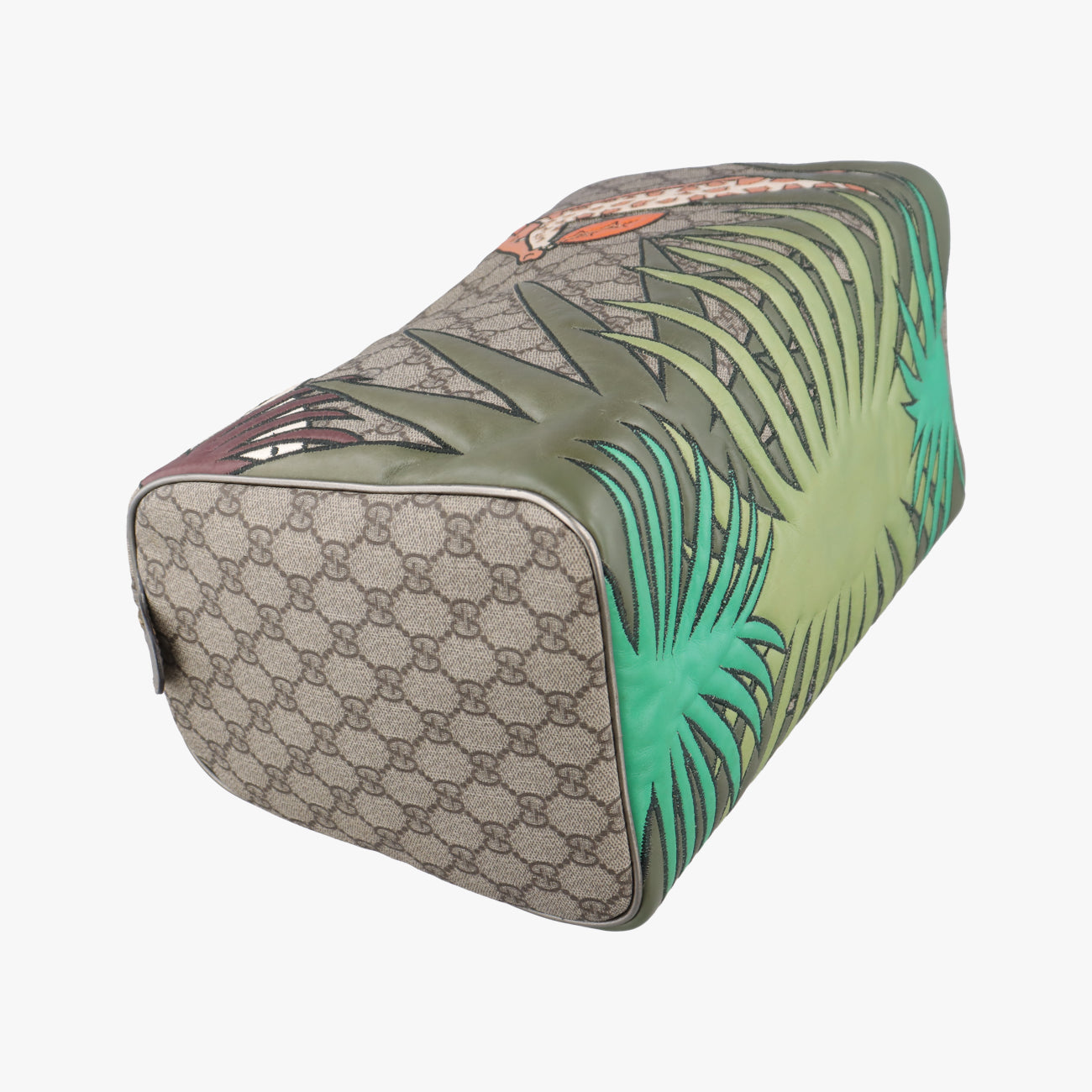 UNICEF Joy Beige×Green×multicolor PVC coated canvas 189895 E5692158ユニセフ ジョイ ベージュ×グリーン×マルチカラー PVCコーティングキャンバス 189895 E5692158