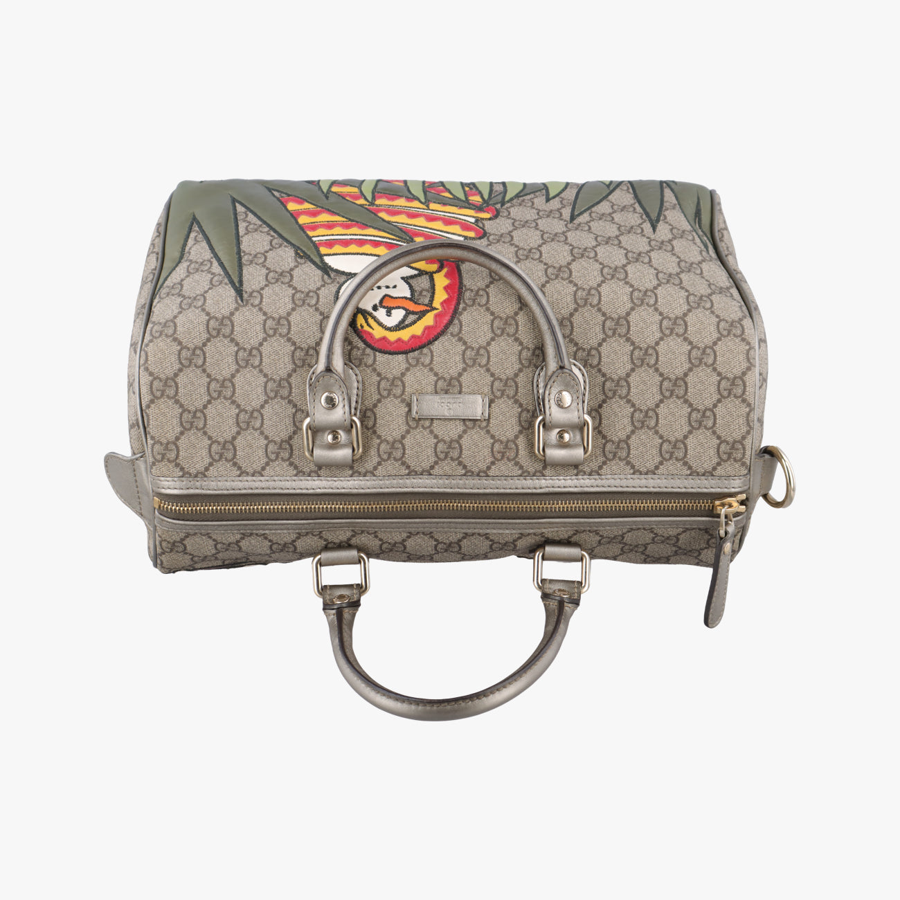 UNICEF Joy Beige×Green×multicolor PVC coated canvas 189895 E5692158ユニセフ ジョイ ベージュ×グリーン×マルチカラー PVCコーティングキャンバス 189895 E5692158