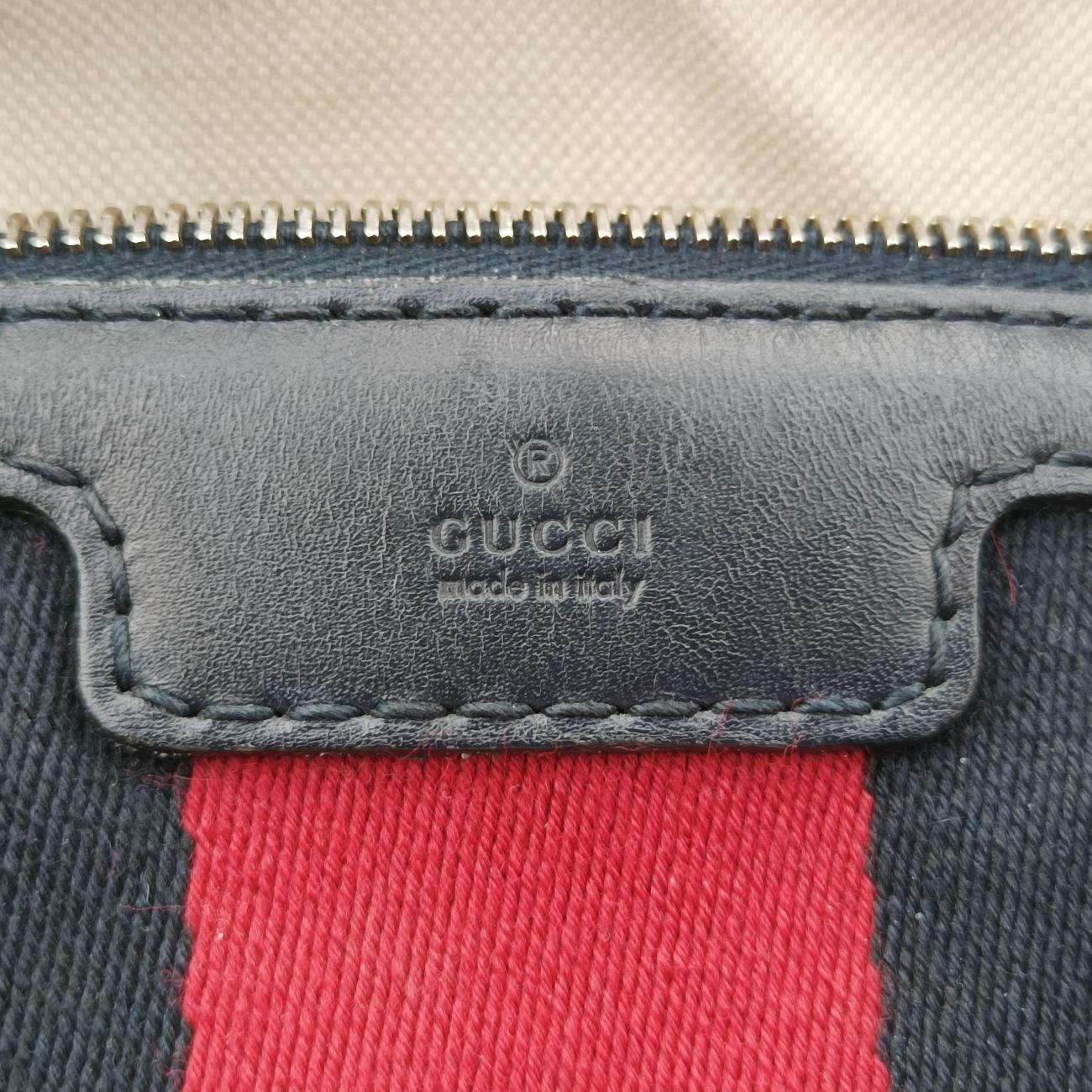 Sherry Line navy×red×beige canvas x leather 247205 H013613447シェリーライン ネイビー×レッド×ベージュ キャンバス×レザー 247205 H013613447