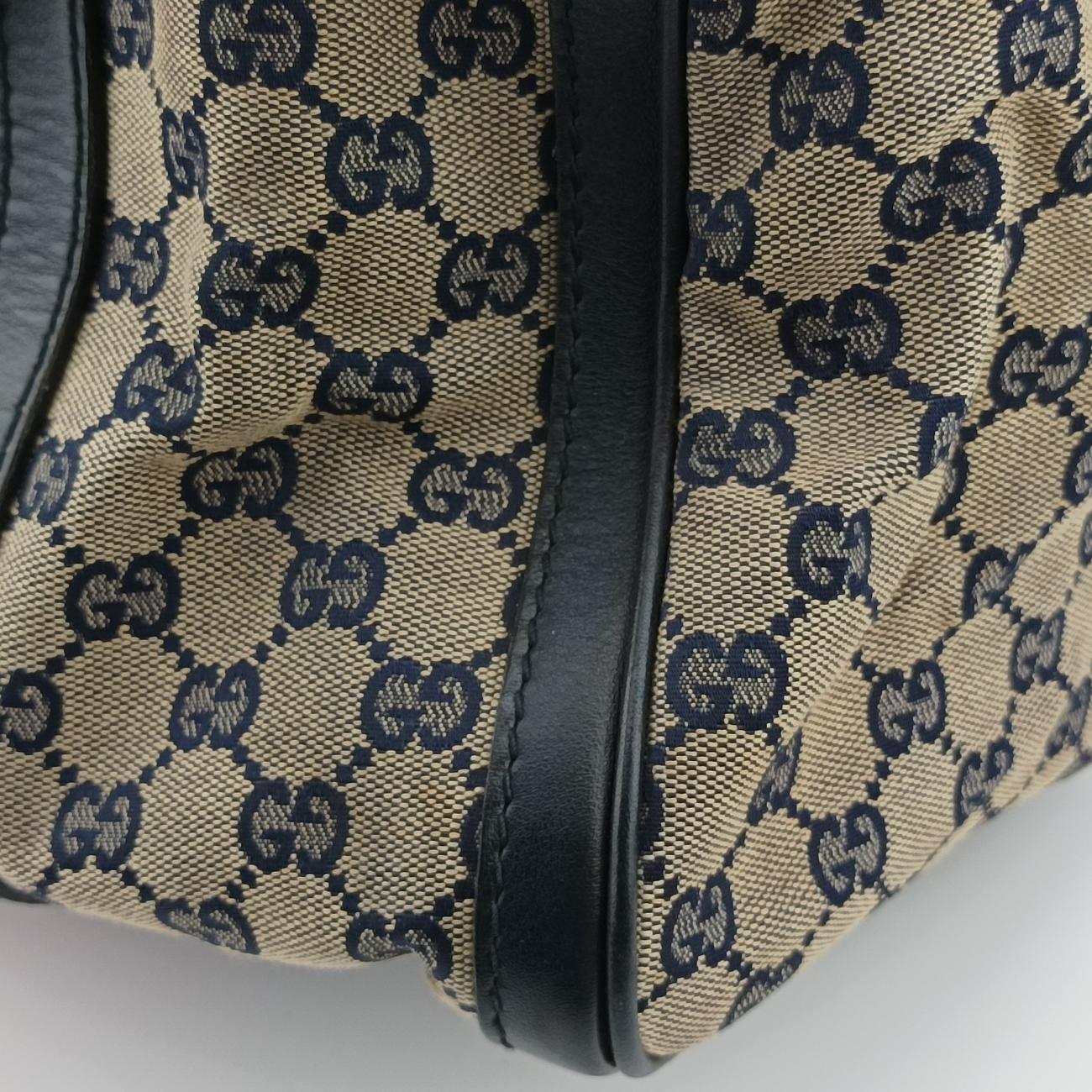 Sherry Line navy×red×beige canvas x leather 247205 H013613447シェリーライン ネイビー×レッド×ベージュ キャンバス×レザー 247205 H013613447