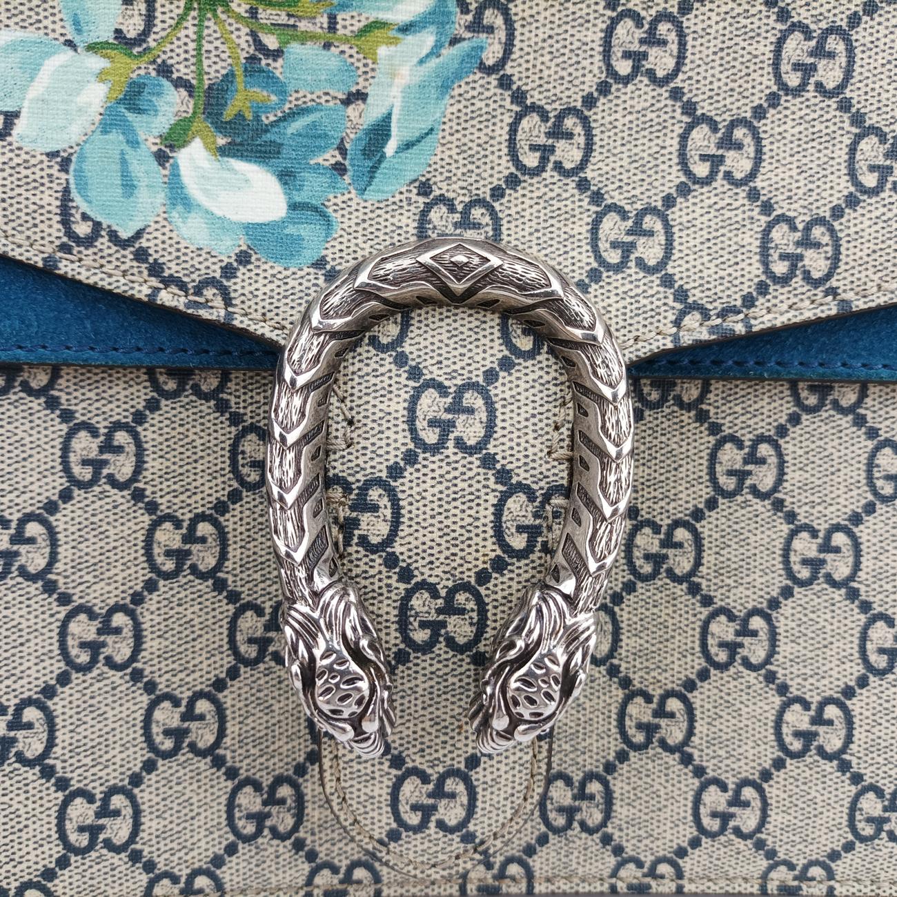 Dionysus Beige×Blue×Multicolour PVC coated canvas 400235 I021329362ディオニュソス ベージュ×ブルー×マルチカラー PVCコーティングキャンバス 400235 I021329362