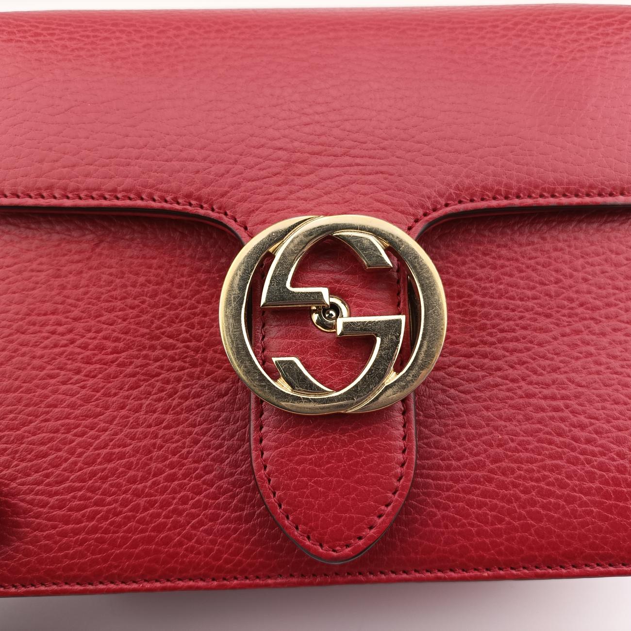 Interlocking G Red Leather 510304 G027817340インターロッキングG レッド レザー 510304 G027817340