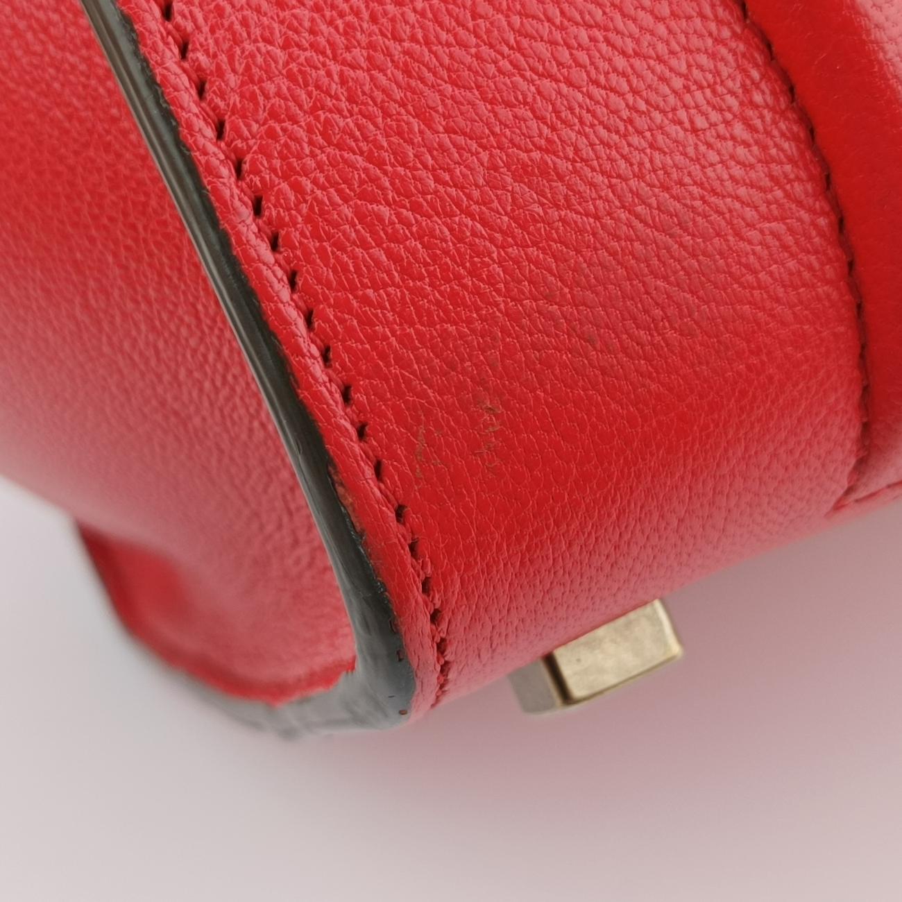 Luggage Micro shopper Red×brown Leather F-AT-0154 F-CU-0164ラゲージマイクロショッパー レッド×ブラウン レザー F-AT-0154 F-CU-0164