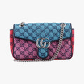 GG Marmont Red×Blue×Pink fabric G034759121GGマーモント レッド×ブルー×ピンク ファブリック 443497 G034759121