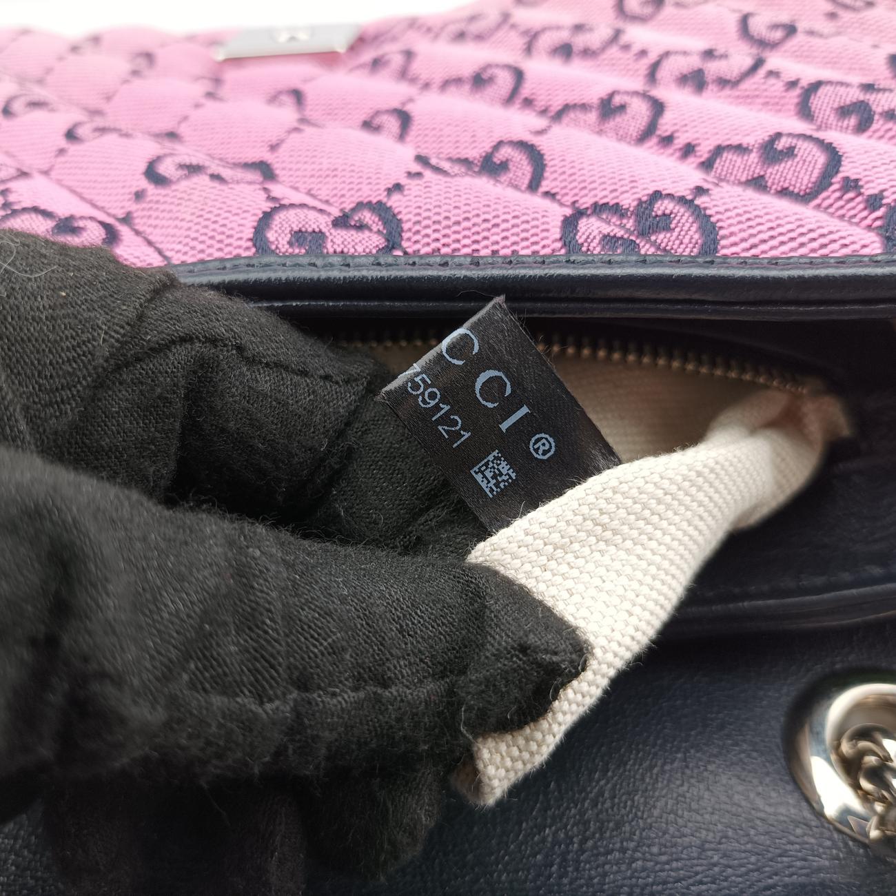 GG Marmont Red×Blue×Pink fabric G034759121GGマーモント レッド×ブルー×ピンク ファブリック 443497 G034759121