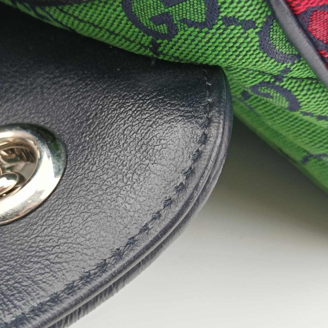 GG Marmont Red×Blue×Pink fabric G034759121GGマーモント レッド×ブルー×ピンク ファブリック 443497 G034759121