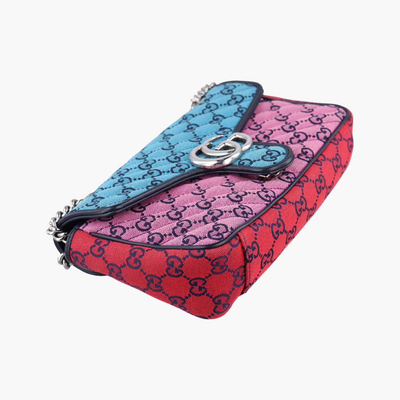 GG Marmont Red×Blue×Pink fabric G034759121GGマーモント レッド×ブルー×ピンク ファブリック 443497 G034759121