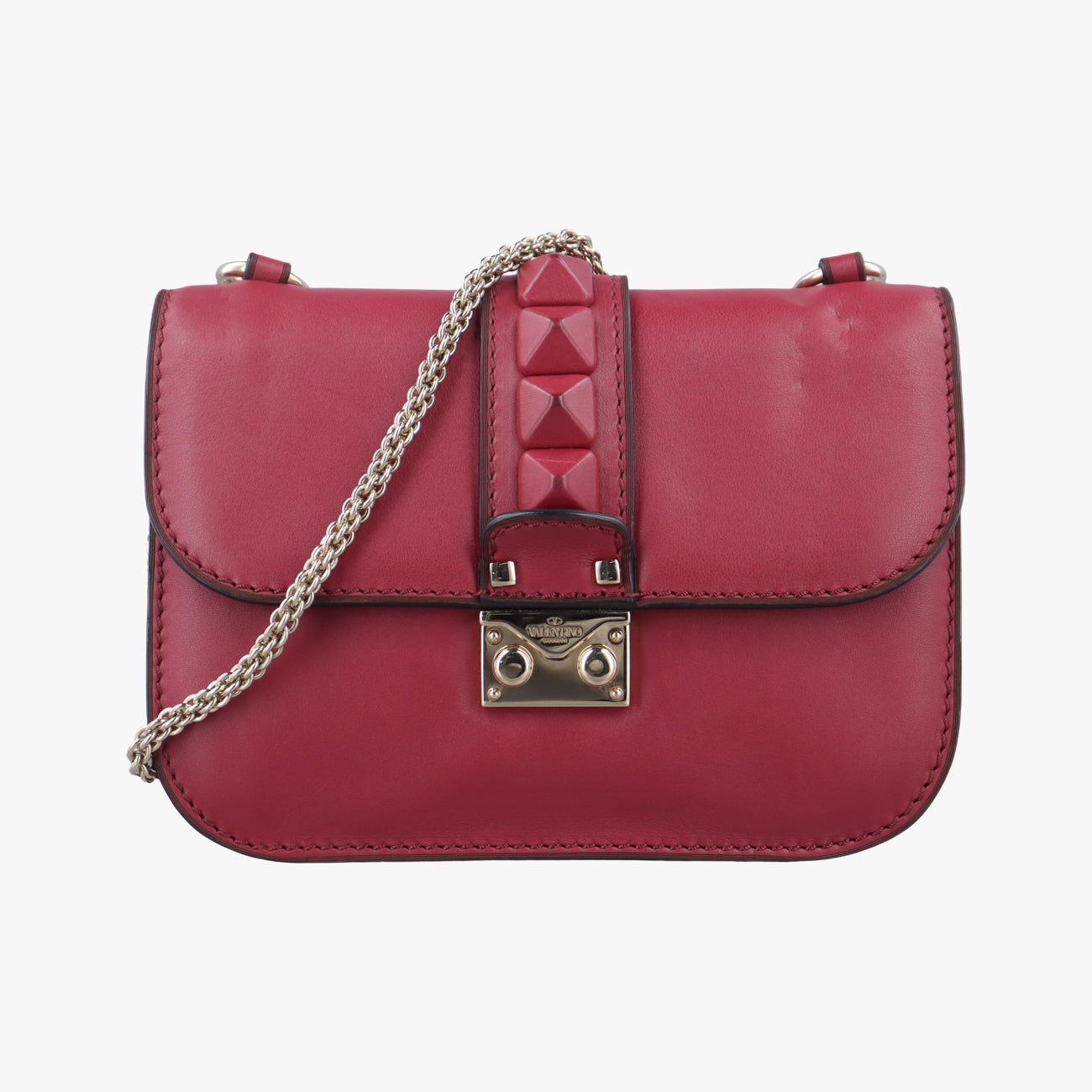 Rockstud Glam Lock Red Leather Lot number unknownロックスタッズグラムロック レッド レザー 製番不明