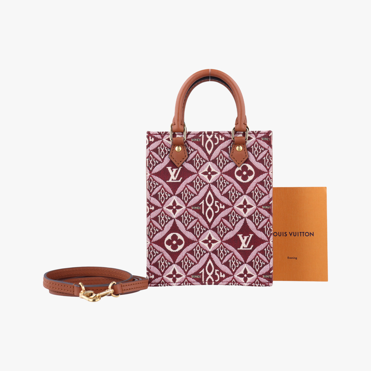 SINCE1854 Petit Sac Plat 2020AWbordeaux×brownMonogram jacquardM69846SP3260 ICチップSINCE1854 プティット サックプラ 2020AWボルドー× ブラウンモノグラム ジャカードM69846SP3260 ICチップ