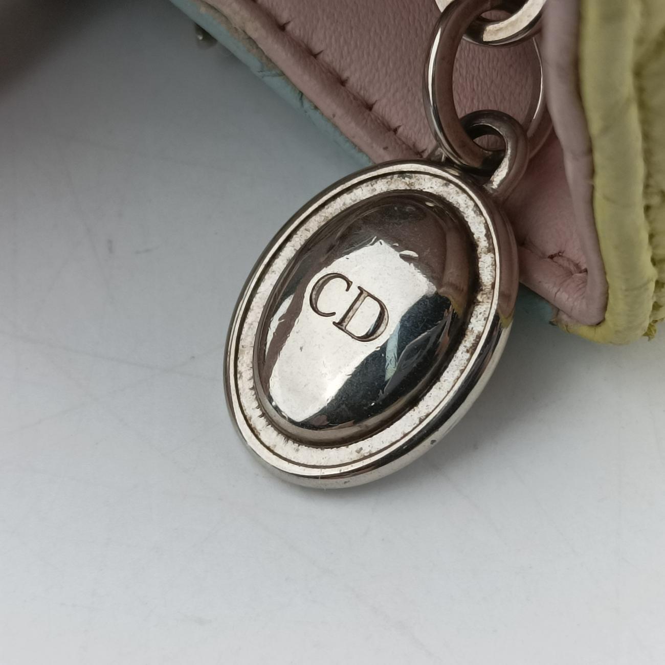 Lady Dior Pink×Blue×Yellow lambskin 05-MA-0113レディディオール ピンク×ブルー×イエロー ラムスキン 05-MA-0113