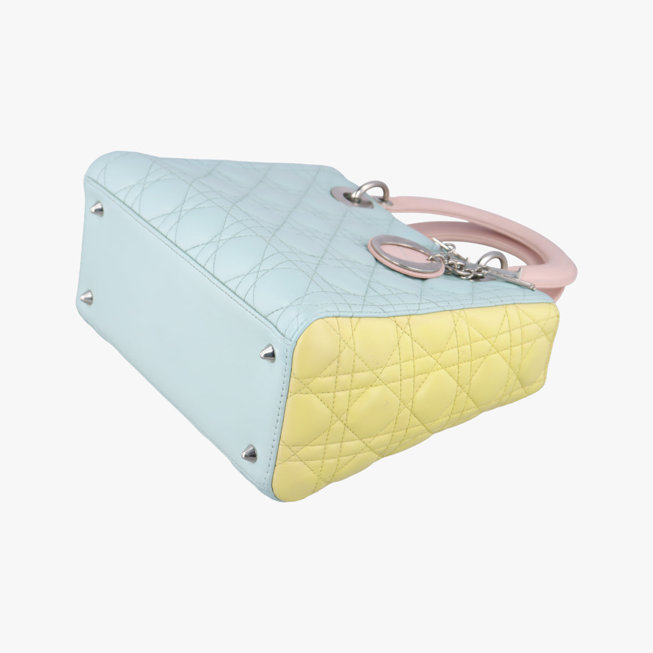 Lady Dior Pink×Blue×Yellow lambskin 05-MA-0113レディディオール ピンク×ブルー×イエロー ラムスキン 05-MA-0113