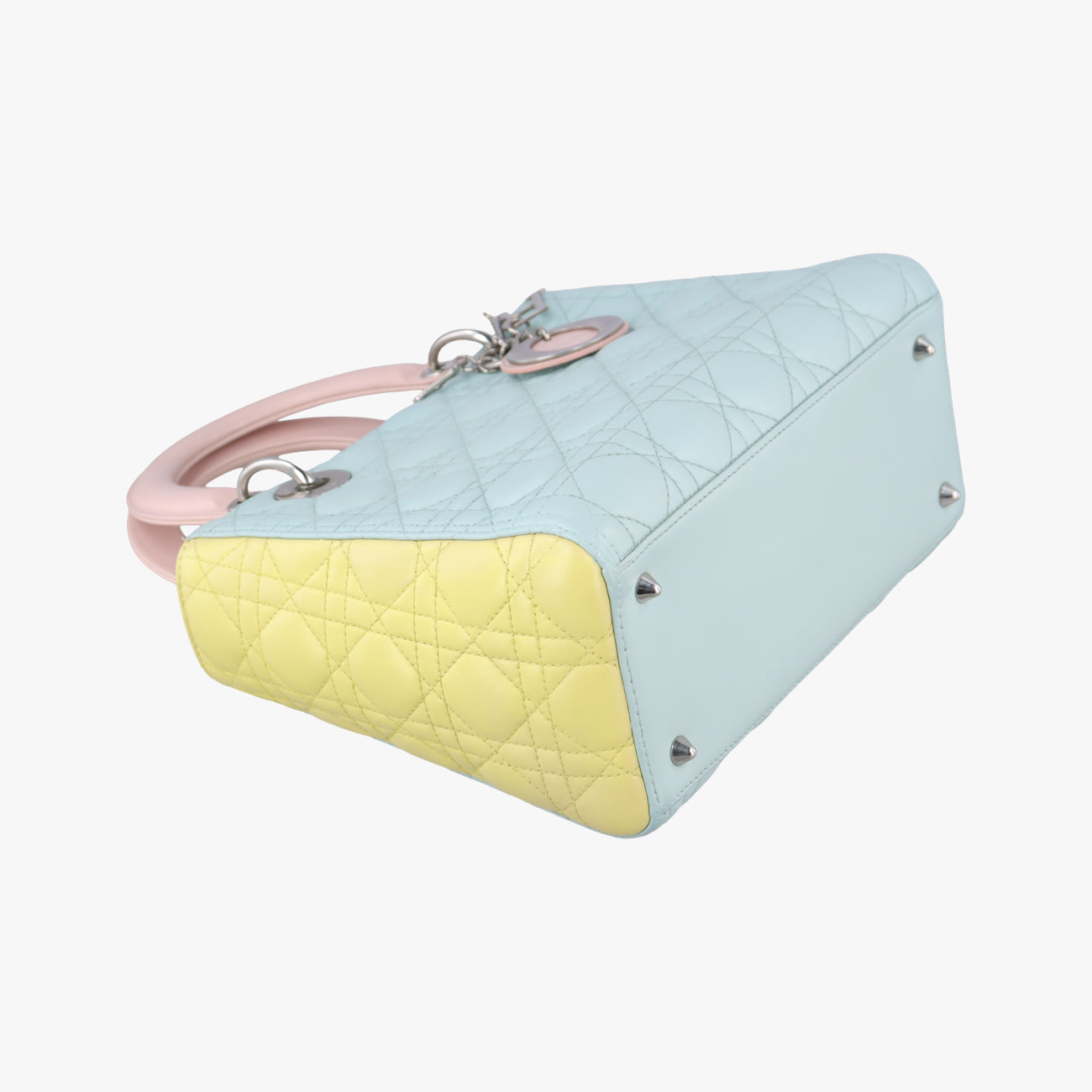 Lady Dior Pink×Blue×Yellow lambskin 05-MA-0113レディディオール ピンク×ブルー×イエロー ラムスキン 05-MA-0113