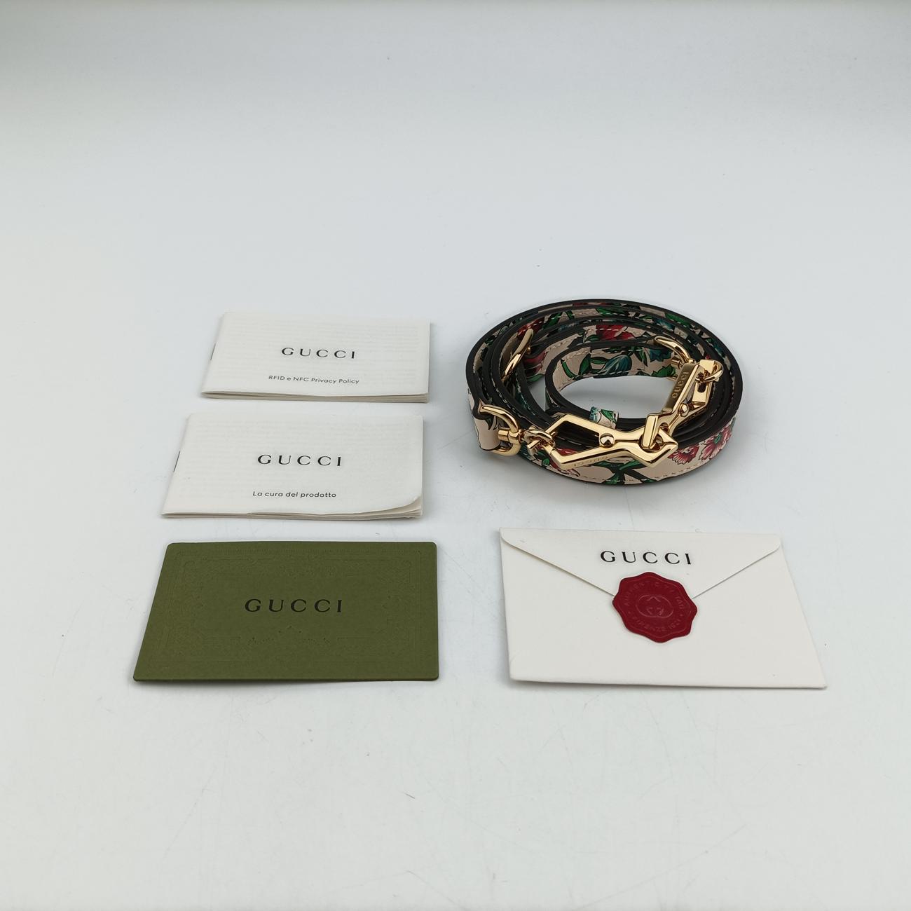 GG Marmont Flower Print Heart Multicolour Leather E040806078GGマーモント フラワー プリント ハート マルチカラー レザー 740355 E040806078