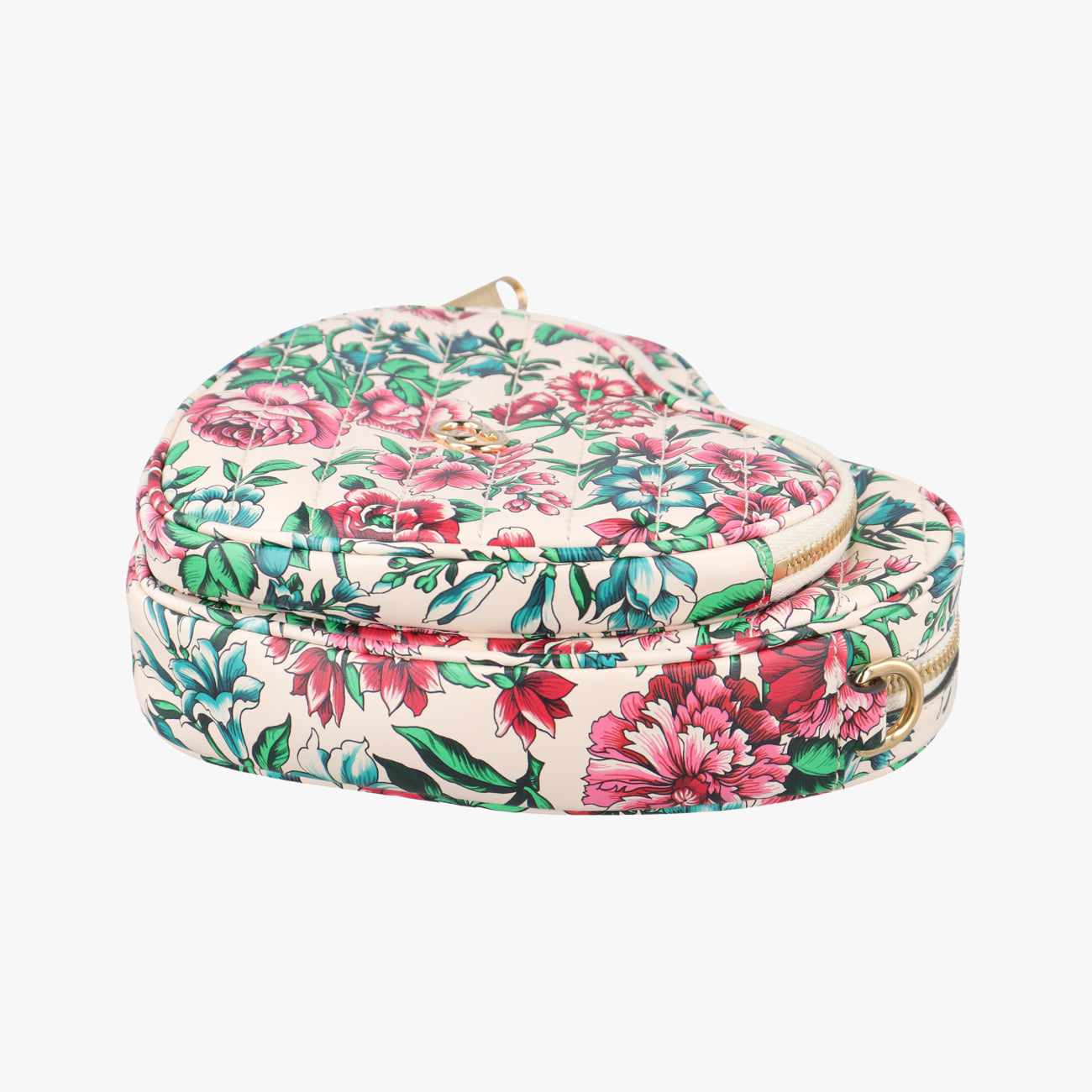 GG Marmont Flower Print Heart Multicolour Leather E040806078GGマーモント フラワー プリント ハート マルチカラー レザー 740355 E040806078