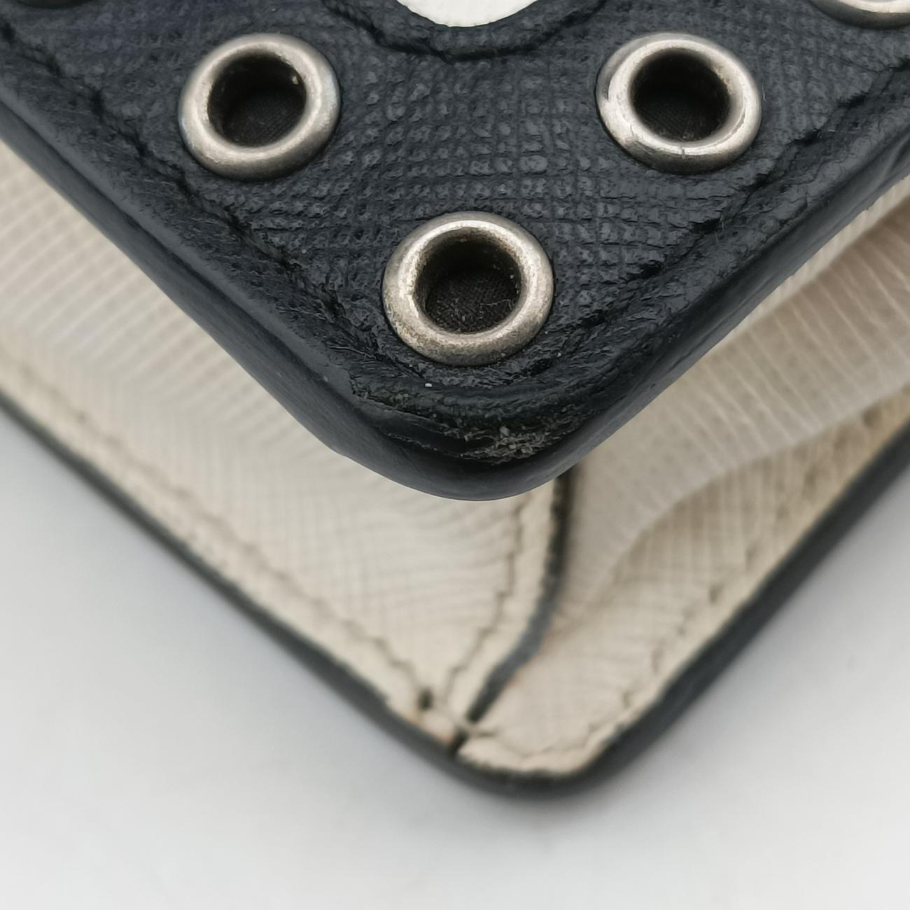 Embroidered Sound Black x White x Gray SAFFIANO Leather 110刺繍 サウンド ブラック×ホワイト×グレー サフィアーノレザー 110