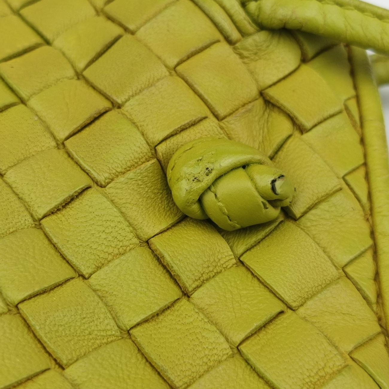 NODINI Intrecciato Yellow lambskin B03159015Tノディーニ イントレチャート イエロー ラムスキン B03159015T