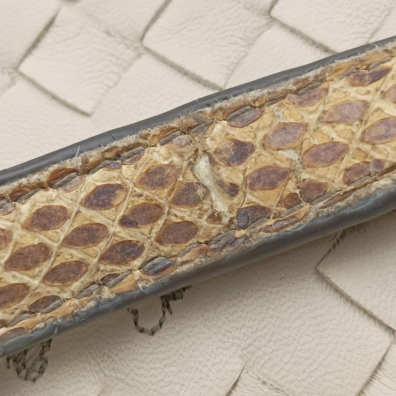 Python Mini Chester Intrecciato Ivory lambskin B07289012Cパイソン ミニチェスタ  イントレチャート アイボリー ラムスキン B07289012C