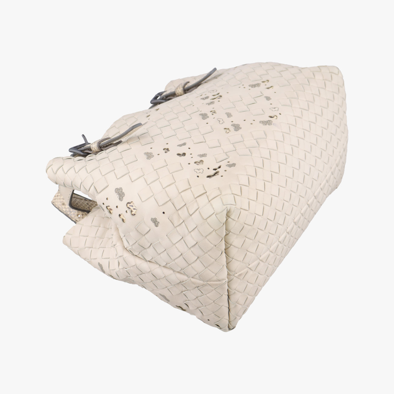 Python Mini Chester Intrecciato Ivory lambskin B07289012Cパイソン ミニチェスタ  イントレチャート アイボリー ラムスキン B07289012C