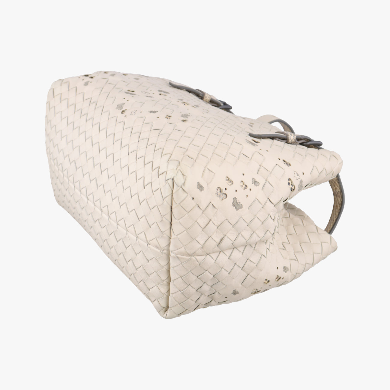 Python Mini Chester Intrecciato Ivory lambskin B07289012Cパイソン ミニチェスタ  イントレチャート アイボリー ラムスキン B07289012C
