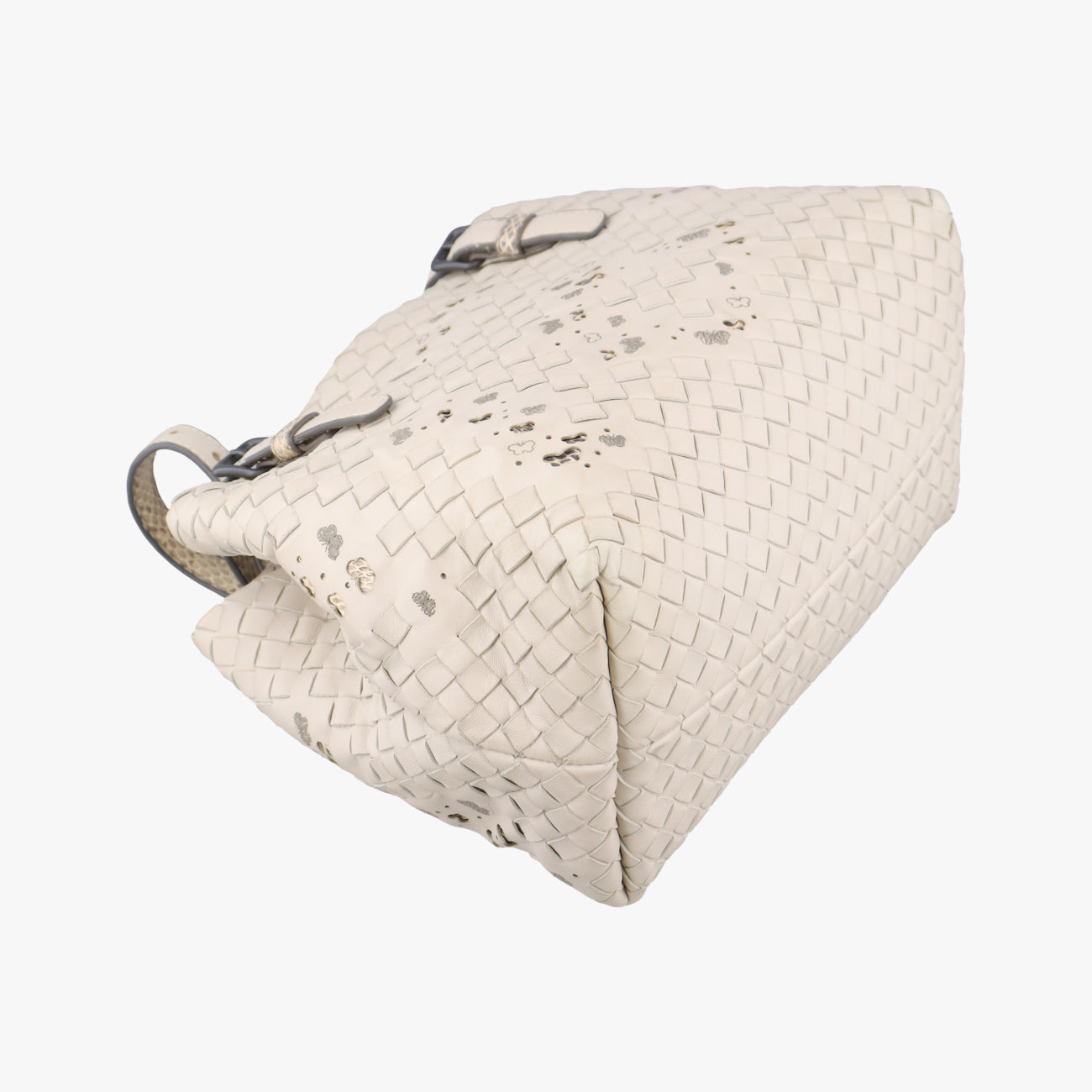 Python Mini Chester Intrecciato Ivory lambskin B07289012Cパイソン ミニチェスタ  イントレチャート アイボリー ラムスキン B07289012C