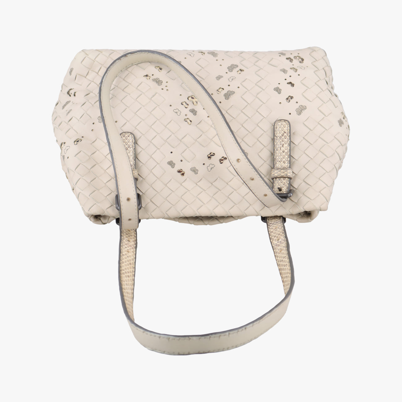 Python Mini Chester Intrecciato Ivory lambskin B07289012Cパイソン ミニチェスタ  イントレチャート アイボリー ラムスキン B07289012C