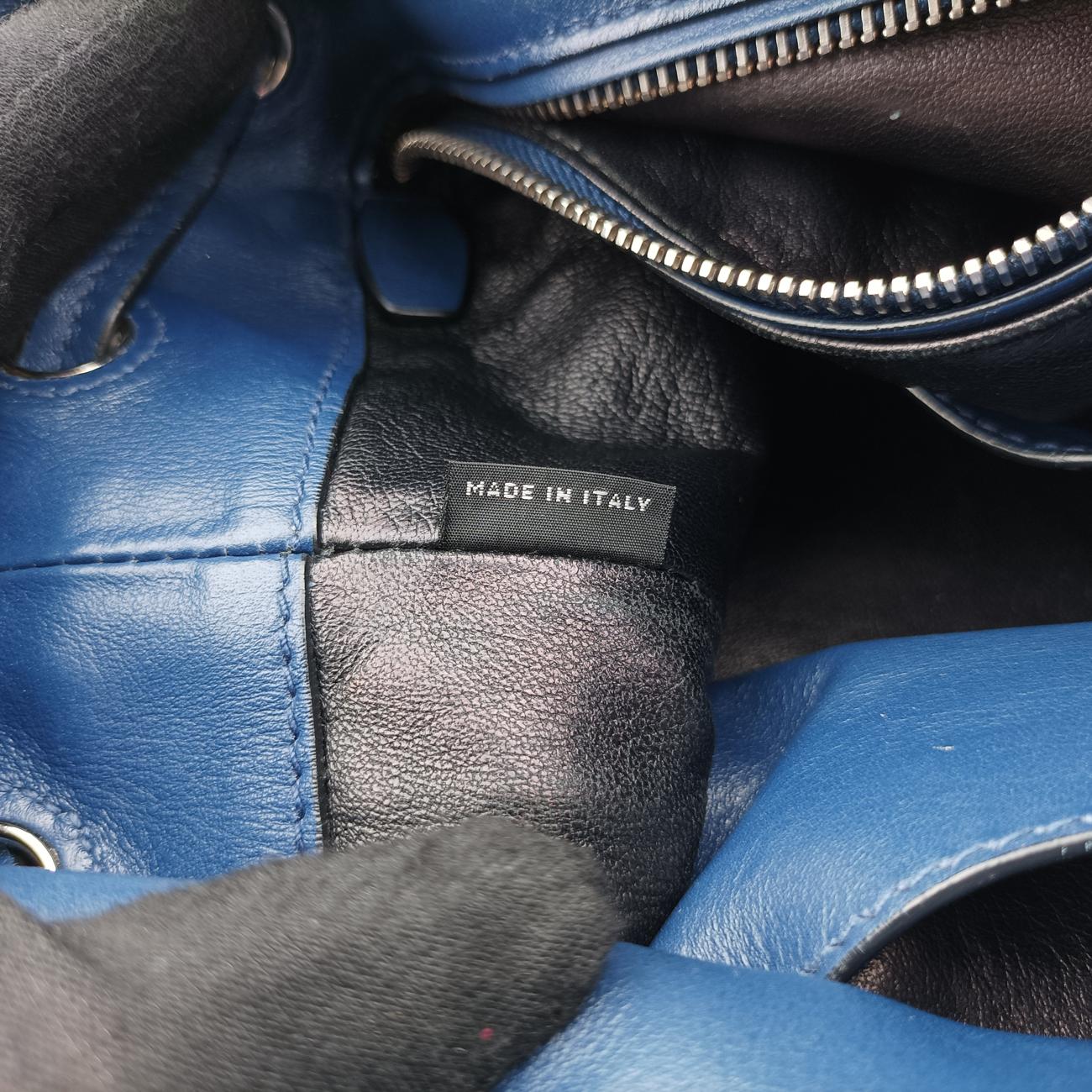 Tassel Drawstring Bucket Blue leather BR5069 7/Gタッセル ドローストリング バケツ ブルー レザー BR5069 7/G