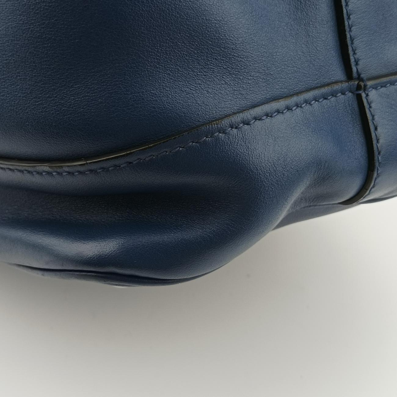 Tassel Drawstring Bucket Blue leather BR5069 7/Gタッセル ドローストリング バケツ ブルー レザー BR5069 7/G