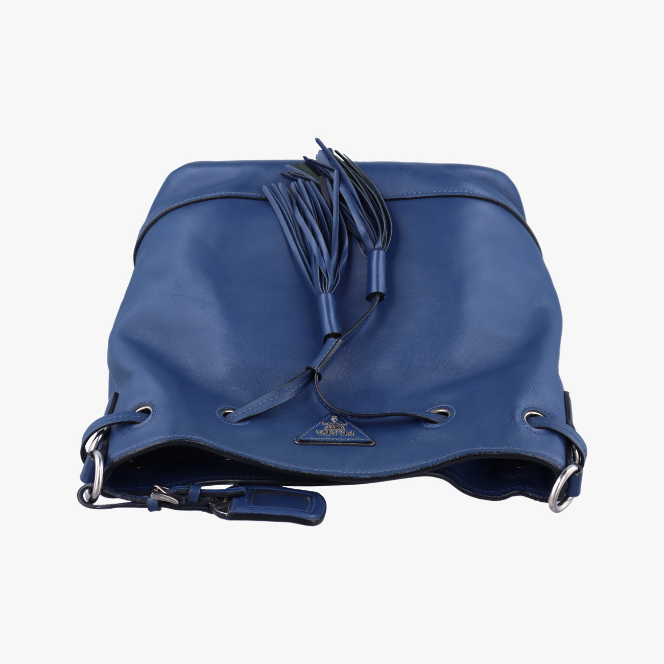 Tassel Drawstring Bucket Blue leather BR5069 7/Gタッセル ドローストリング バケツ ブルー レザー BR5069 7/G