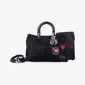 Lady Dior Black tweed×Leather 09-MA-0175レディディオール ブラック ツイード×レザー 09-MA-0175