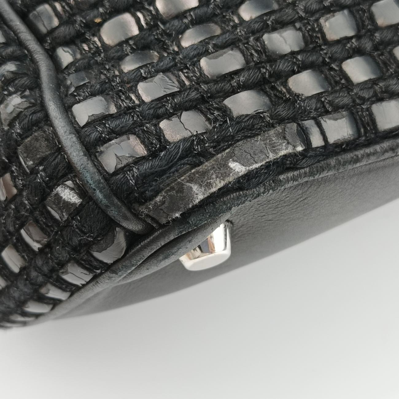Lady Dior Black tweed×Leather 09-MA-0175レディディオール ブラック ツイード×レザー 09-MA-0175