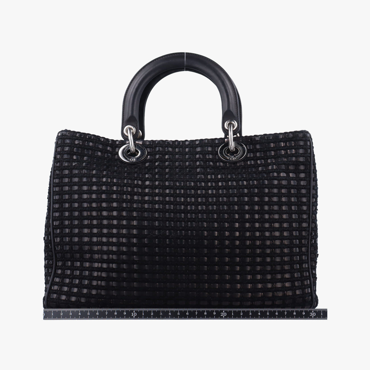 Lady Dior Black tweed×Leather 09-MA-0175レディディオール ブラック ツイード×レザー 09-MA-0175
