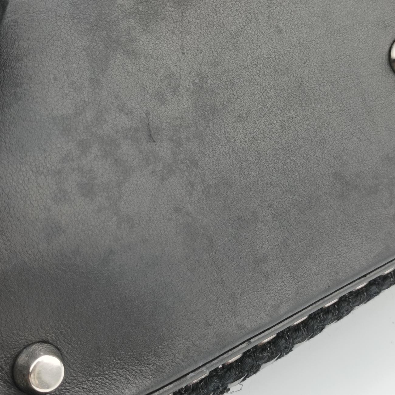 Lady Dior Black tweed×Leather 09-MA-0175レディディオール ブラック ツイード×レザー 09-MA-0175