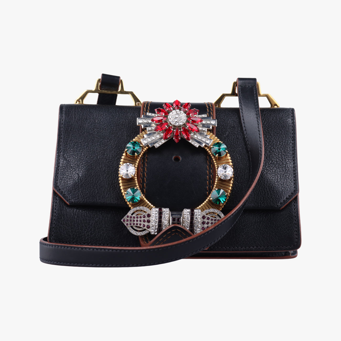 Miu Lady Black Leather 235ミュウレディ ブラック レザー 235