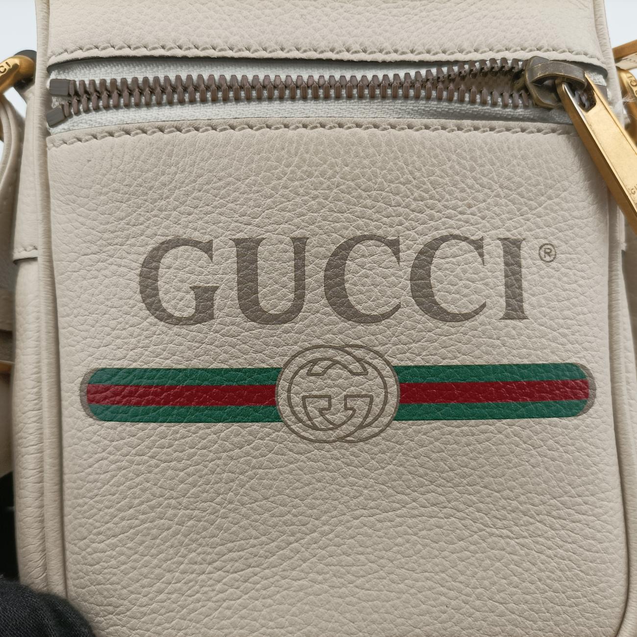 Print Messenger White Leather A028973505プリントメッセンジャー ホワイト レザー 574803 A028973505